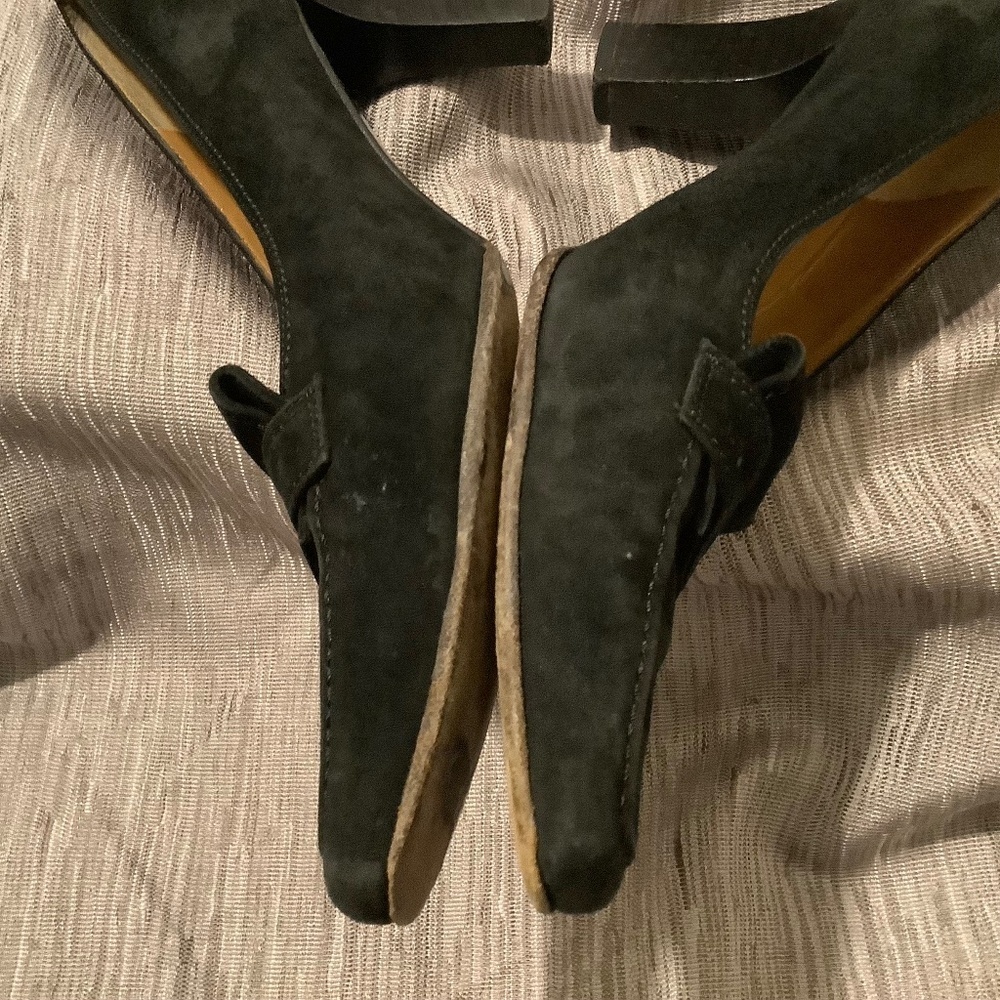 Ferragamo Black Suede Loafer Pumps Heels Sz 8 - Picture 4 of 14